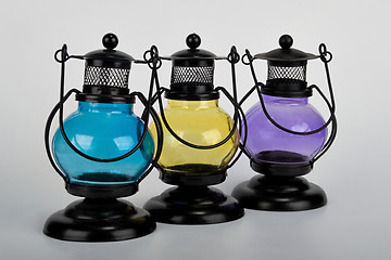 Image showing retro candle lanterns