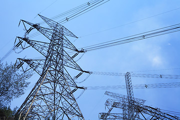 Image showing Power distribution tower