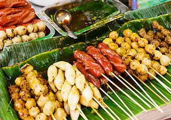 Image showing Thailand style grilled food on street