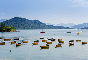 Image showing Beautiful sea coast and boat