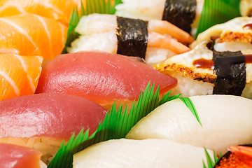 Image showing Japanese sushi close up