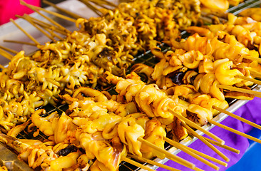 Image showing Thai style roasted stick on street