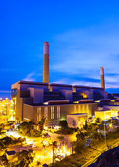 Image showing Industrial plant at night