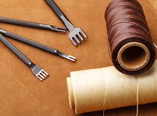 Image showing Handmade Leather craft tool