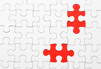 Image showing Incomplete puzzle with missing piece