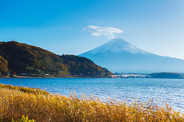 Image showing Mt. Fuji and lake