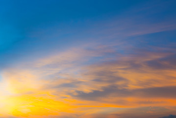 Image showing Cloudscape during sunset