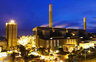 Image showing Industrial plant at night