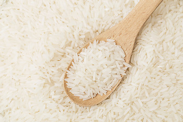 Image showing White rice on spoon