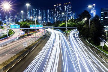 Image showing traffic on highway at night