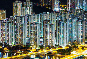 Image showing Crowded downtown building in Hong Kong