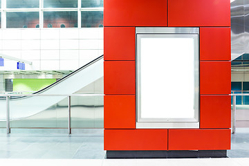 Image showing Blank billboard on modern subway background