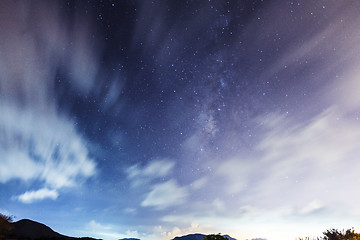 Image showing Galaxy with star sky at night