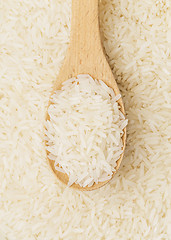 Image showing White rice on spoon