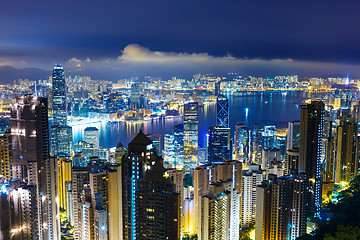 Image showing Cityscape in Hong Kong at night