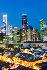 Image showing Singapore city skyline at night