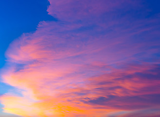 Image showing Cloudscape during sunset