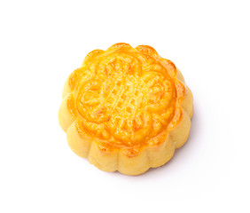 Image showing Single mooncake isolated on white