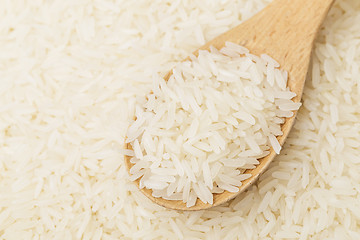 Image showing White rice on spoon