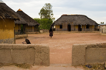 Image showing African village, traditional African huts
