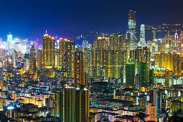 Image showing Hong Kong with crowded buildings at night