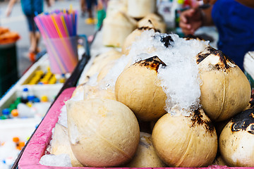 Image showing Young coconut drinks