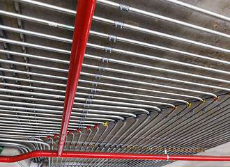 Image showing Conduits mounted on ceiling