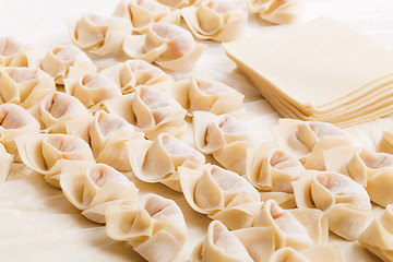 Image showing Homemade dumpling and raw material