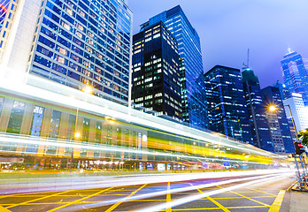 Image showing Traffic trail in city at night