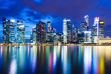 Image showing Singapore skyline at night