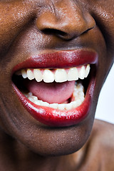 Image showing African woman screaming