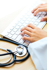 Image showing Doctor type keyboard with stethoscope