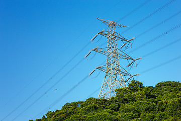 Image showing Power distribution tower