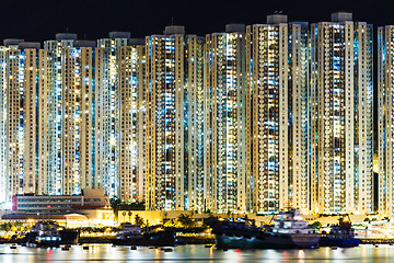 Image showing Overcrowded residential building in Hong Kong 