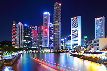 Image showing Singapore city skyline at night