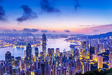 Image showing Hong Kong skyline at dawn