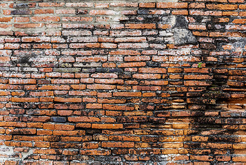 Image showing Ancient red brick wall