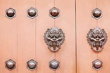 Image showing Chinese lion door knob