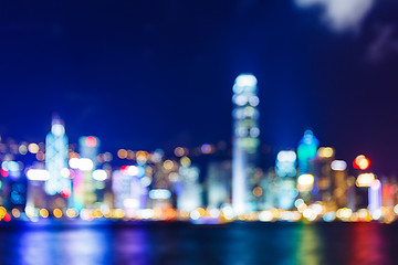 Image showing Defocused Hong Kong skyline