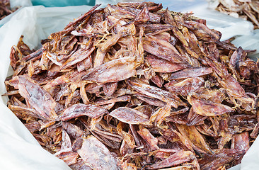 Image showing Dried squid on food market