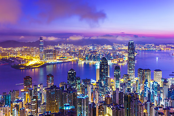Image showing Hong Kong skyline at dawn