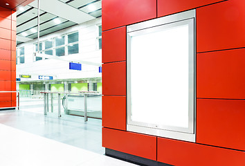 Image showing Blank billboard on modern subway background