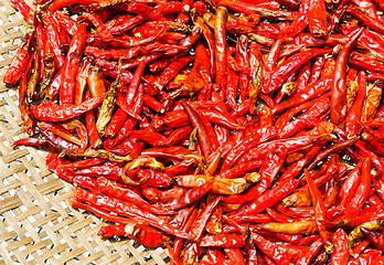 Image showing Red Chili peppers on basket