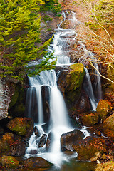 Image showing Waterfall in Autumn forest