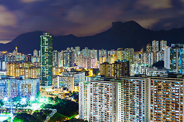 Image showing Crowded downtown and building in Hong Kong