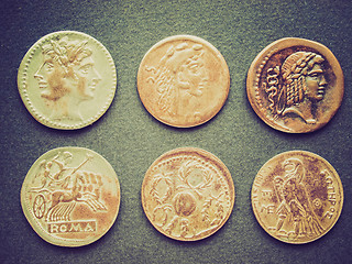 Image showing Retro look Roman coins