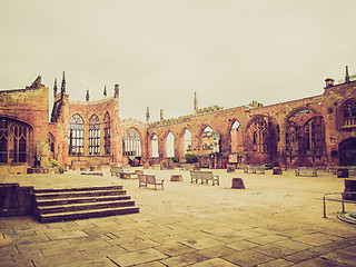 Image showing Retro look Coventry Cathedral ruins