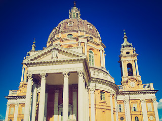 Image showing Retro look Basilica di Superga, Turin