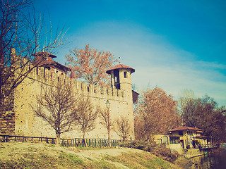 Image showing Retro look Castello Medievale, Turin, Italy