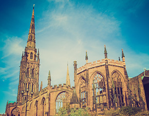 Image showing Retro look Coventry Cathedral